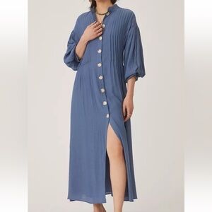 NWOT Anthropologie size S midi dress in blue